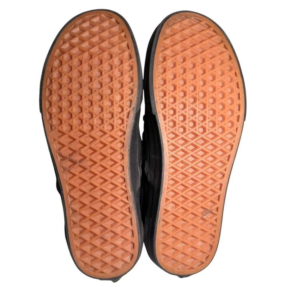 Vans Classic Slip On Black Gold Checkerboard Hardware Womens 7.5